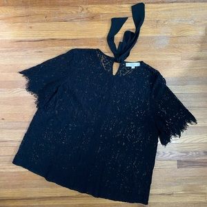 LOFT Black Lace with bow tow